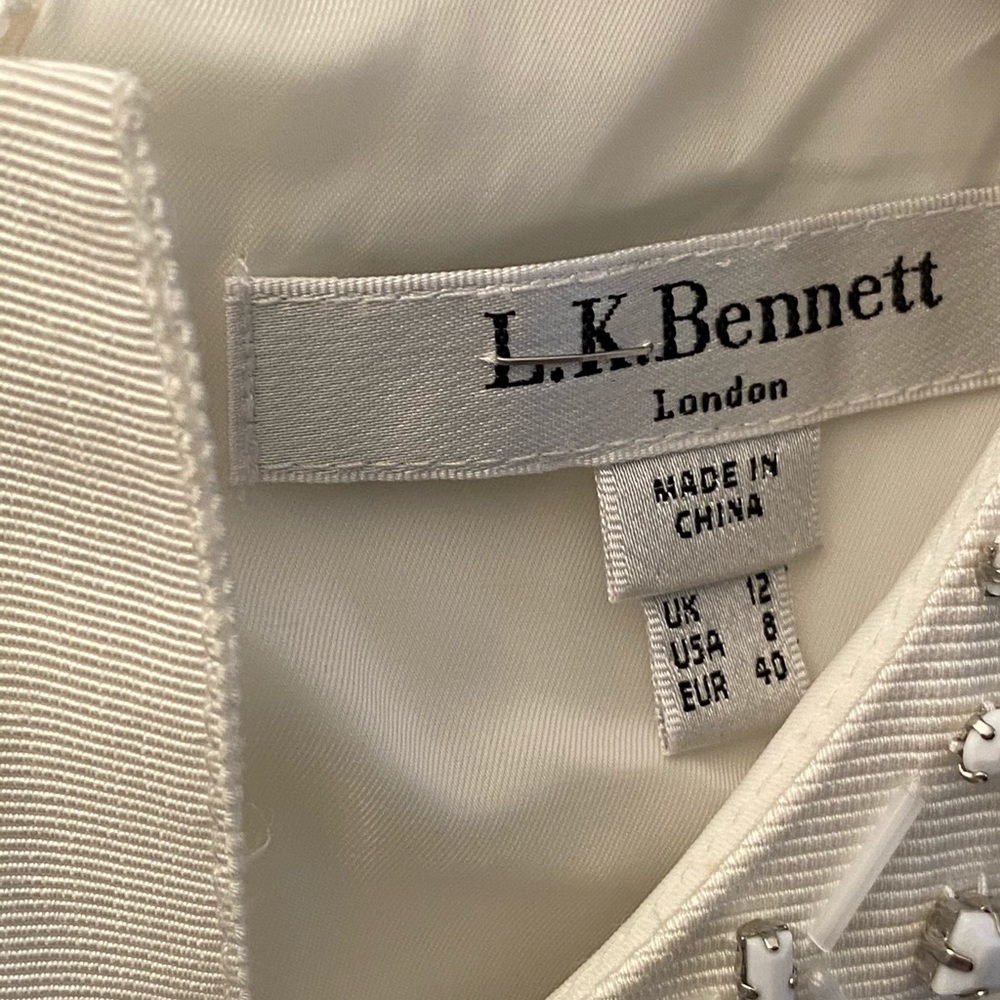 LK Bennett Ivory Textured Midi Dress - Picture 5 of 8